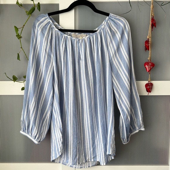 LOFT Tops - NWT LOFT 3/4 Sleeve Striped Tunic Shirt